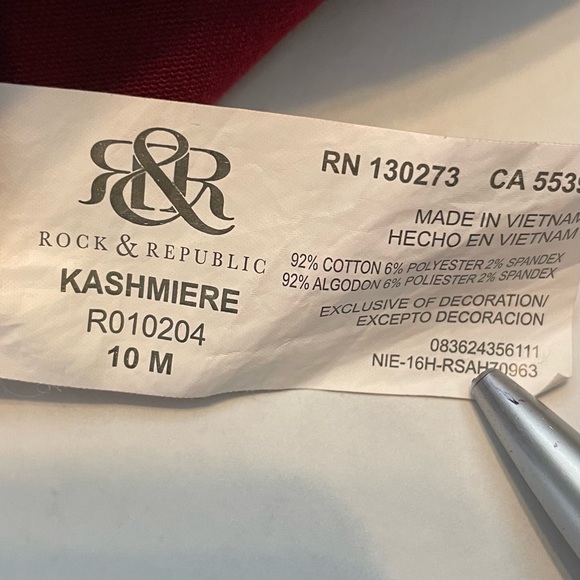 Rock & Republic Kashmiere Skinny Red Jeans Sz 10M - Picture 9 of 10